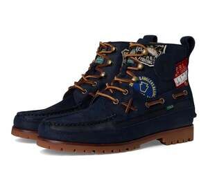 POLO RALPH LAUREN Mens Ranger Mid Suede Twill Boots Hunter Navy 11 Medium